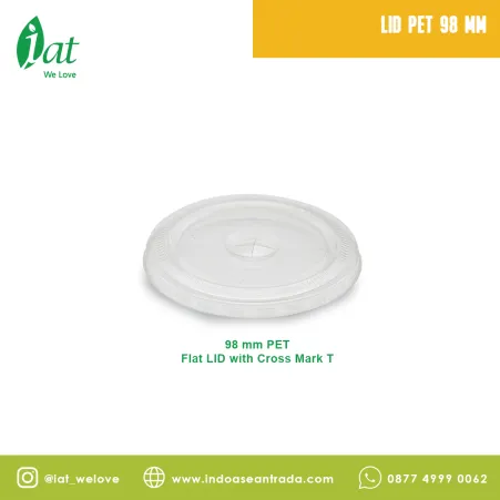 Beverage Cups 98 MM PET Flat Lid 1 flat_lid