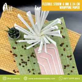 Flexible Straw 6 MM X 24 CM Wrapping Paper