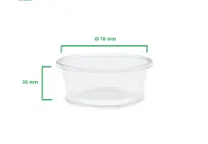 Fruits / Salad Container Double Lock Inner Cup 3 oz (D78 - 90 ml)  1 inner_cup_pet_78__3_oz_h