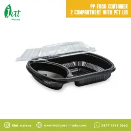 PP Food Container  PET Lid 2 Compartment