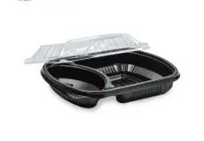 Take away dishes PP Food Container + PET Lid (2 Compartment) 1 pp_food_container_2_comp
