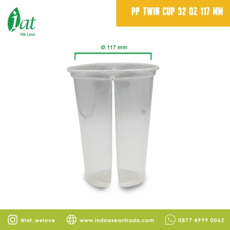 Beverage Cups PP Twin Cup 32 oz (D117 - 1000 ml) 1 pp_twin_cup_32_oz_117_mm