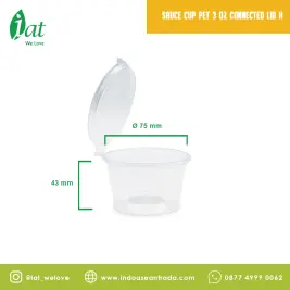 Sauce cup 34 oz Connected lid 120 ml