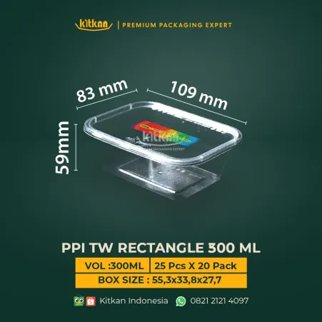 Rectangle Food Container PPI TW RECT 300 Ml 1 ~dl/2026/4/13/ppi_tw_rect_300_ml