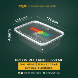 PPI TW RECT 650 ML