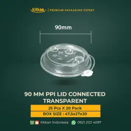 90 MM PPI LID STOPPER CONNECTED TRANSPARENT