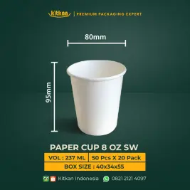 PAPER CUP 8 OZ SW