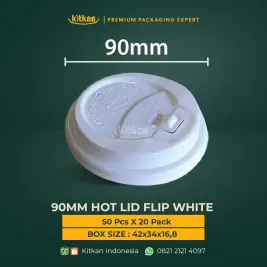90 MM HOT LID FLIP WHITE