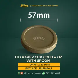 LID PAPER CUP COLD 4 OZ SPOON BROW