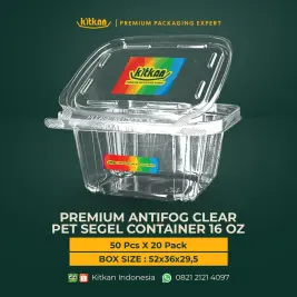 Container PET Seal 16 oz Anti Fog
